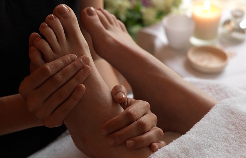 A reflexology treatment