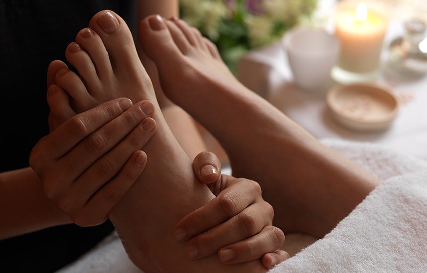 A Sodashi soothing mint foot therapy session